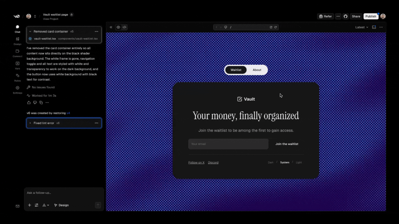 Publishing a template flow